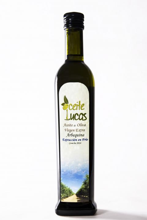 AOVE Aceite Lucas variedad Arbequina